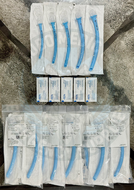 Kit 5 Cánulas Nasofaríngeas Con Conector p/ BVM